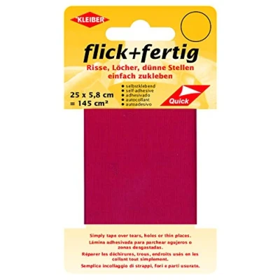 Afbeelding van Kleiber Patch en klaar voor gebruik, zelfklevende patch, scheuren, gaten, dunne plekken om op te plakken, nylon, lichtrood (25 x 5,8 cm)