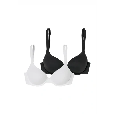 Afbeelding van Schiesser 2PACK Strapless BH, Dames, Maat: 75D, Schwarz weiss