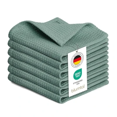 Afbeelding van Blumtal® Theedoeken 30x30 cm Set van 6 katoen 100% Keukendoeken wasbaar op 60 C Keuken handdoeken Keukendroogdoeken Wafeldoeken Vaatdoeken Groen