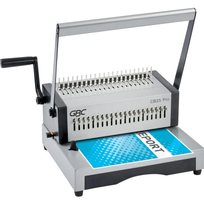 Afbeelding van GBC CB25 Pro Handmatige Pons en Bindmachine voor zwaar gebruik Capaciteit 500 A4 vellen Zilver