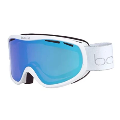 Afbeelding van bollé SIERRA White &amp; Silver Shiny vermiljoenblauw Cat 2, skimasker, medium, dames