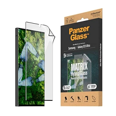 Afbeelding van PanzerGlass™ MATRIX displaybeschermfolie voor Samsung Galaxy S23 Ultra, van 100% gerecycled kunststof, ultrabrede pasvorm, volledig conform