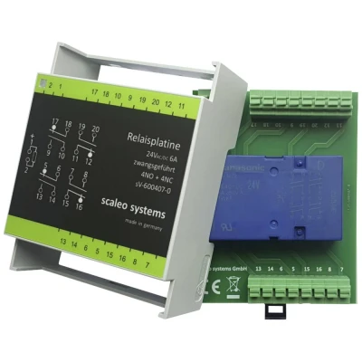 Afbeelding van scaleo systems Veiligheidsrelais Met ompoolbeveiligingsdiode, LED, behuizing 1 stuk(s) Typ 24V 4 fach 4x wisselcontact