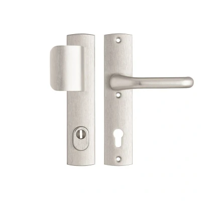 Afbeelding van AXA Premium veiligheidsbeslag D duwer/kruk (Flow) met kerntrekbeveiliging PC92 F1 LS SKG***