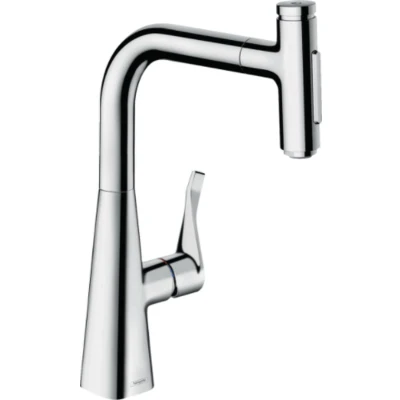 Afbeelding van Hansgrohe M71 2 gats keukenkraan met uittrekbare handdouche chroom