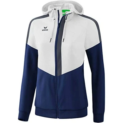 Afbeelding van Squad tracktop jack met capuchon dames wit/new navy/slate grey / 42