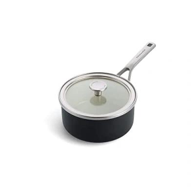 Afbeelding van Kitchenaid Steelpan M/deksel Mat Zwart 18 Cm