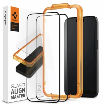 Afbeelding van Spigen iPhone 15 Plus screenprotector Full Cover glas 2 Pack
