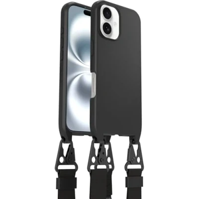 Afbeelding van OtterBox React Necklace Hoesje Geschikt voor Apple iPhone 16 Compatibel met MagSafe Back Cover Telefoonkoord Zwart