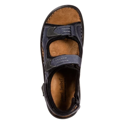 Afbeelding van Josef Seibel Outdoorsandalen, Heren, Maat: 50, Ocean/schwarz Leer en textiel