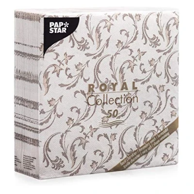 Afbeelding van PAPSTAR #85004 50 servetten &quot;Royal Collection&quot; van papier, 40 x cm, bruin, stuks