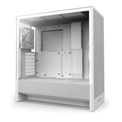 Afbeelding van NZXT H5 Flow Compacte middelgrote ATX gaming pc behuizing hoge luchtstroom 2 x 120 mm ventilatoren inbegrepen radiatorhouder voorzijde 360 wit