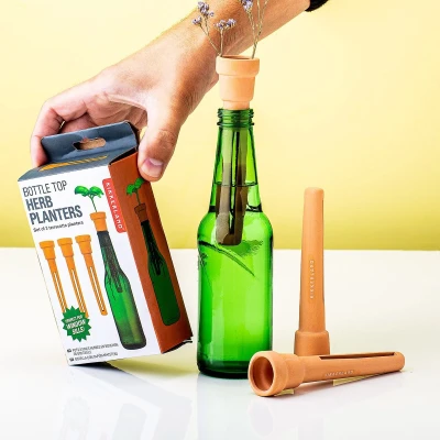 Afbeelding van Bottle Top Herb Planters (set Van 3)