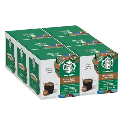 Image de STARBUCKS House Blend by Nescafé Dolce Gusto, Torréfaction Ambrée, Capsules de Café 6 x 12 (72 Capsules)