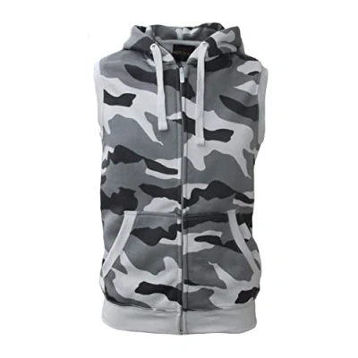 Afbeelding van ROCK IT Apparel® Mouwloos jack met capuchon voor vrije tijd of in de kleuren zwart marineblauw donkerblauw grijs, Camouflage grijs