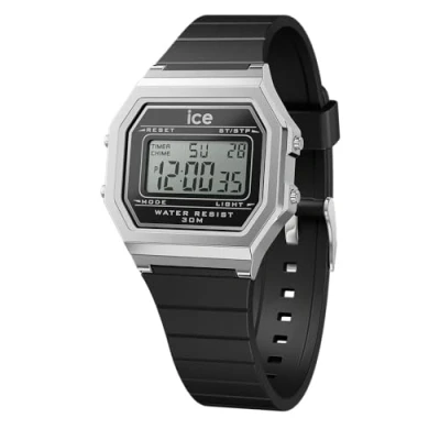Afbeelding van Ice Watch Digit Retro Digitaal horloge, Dames, Maat: Small, Black silver s