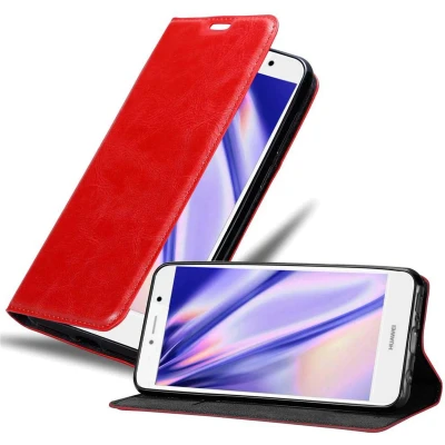 Afbeelding van Cadorabo Hoesje geschikt voor Huawei Enjoy 7 PLUS in APPEL ROOD Beschermhoes met magnetische sluiting, standfunctie en kaartvakje Book Case Cover Etui