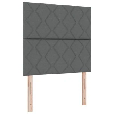 Afbeelding van vidaXL Box Spring Bed met Matras &amp; LED Donkergrijs 100x200 cm Stof