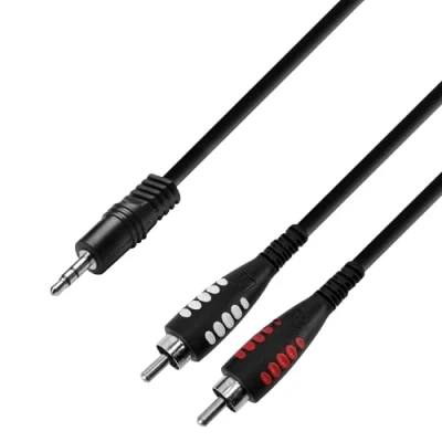 Afbeelding van Adam Hall Cables K3YWCC0300 Serie 3 Star audiokabel 3,5 mm stereo jack naar 2 x cinch stekker, m