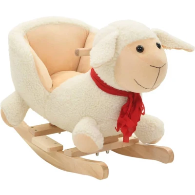 Afbeelding van Hobbeldier paard met rugleuning 60x32x50 cm pluche bruin