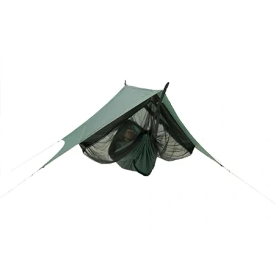 Afbeelding van AMAZONAS Traveller Camp Ultralichte complete hangmat met muggennet en zeildoek, belastbaar tot 200 kg, slechts 1,6 ideaal voor outdoor avonturen