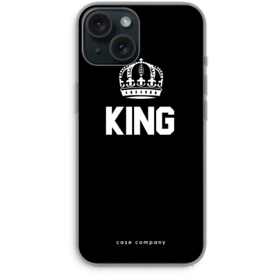 Afbeelding van Case Company® hoesje geschikt voor iPhone 15 King zwart Soft Cover Telefoonhoesje Bescherming aan alle Kanten en Schermrand