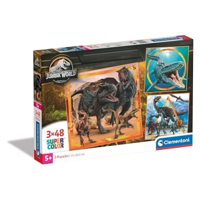 Afbeelding van Clementoni Legpuzzel Super Color Vierkant Jurassic World, 3x48st.