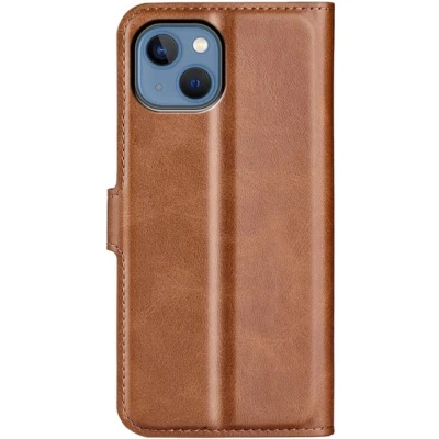 Afbeelding van Casecentive Leren Wallet case met sluiting iPhone 14 Plus bruin