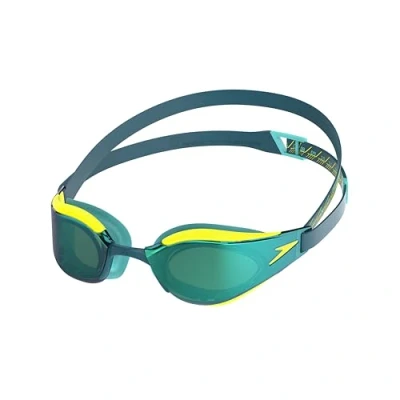 Afbeelding van Speedo Fastskin hyper Elite Zwembril voor volwassenen, uniseks, geel/staal/smaragd, spiegelend, eenheidsmaat