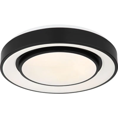 Afbeelding van Globo plafonniere Sully zwart metaal 38 cm ingebouwde LED module 41368 24