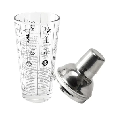 Afbeelding van Glas cocktailshaker met 6 recepten