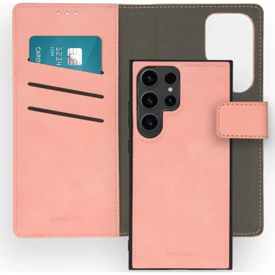 Afbeelding van iMoshion Hoesje Geschikt voor Samsung Galaxy S24 Ultra Met Pasjeshouder Uitneembare 2 in 1 Luxe Bookcase Roze