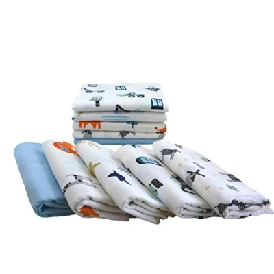 Afbeelding van Babydoekjes, mousseline, mix, 10 stuks, 80 x 70 cm, absorberend, Öko Tex