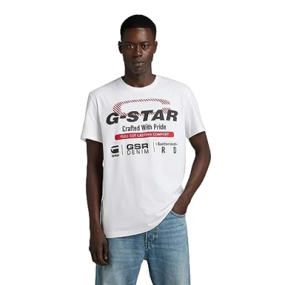 Afbeelding van G STAR RAW Old Skool Originals R T shirts voor heren, Wit D23714 336 110