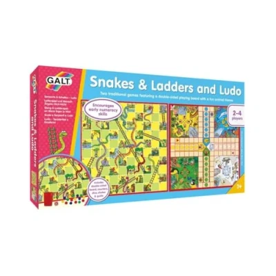Image de Galt Jeu de l&#039;échelle et des petits chevaux Snakes &amp; Ladders and Ludo Langue : anglais