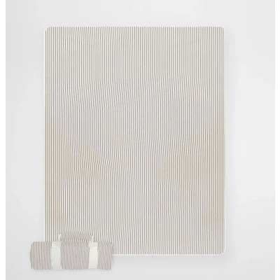 Afbeelding van Sunnylife Picnic Luxe Strand en Picnickleed Canvas Streep 140 x 175cm Beige / Cotton