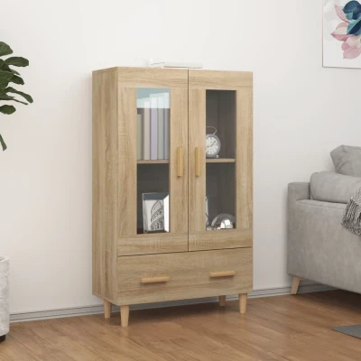 Afbeelding van Hoge kast 70x31x115 cm bewerkt hout sonoma eikenkleurig
