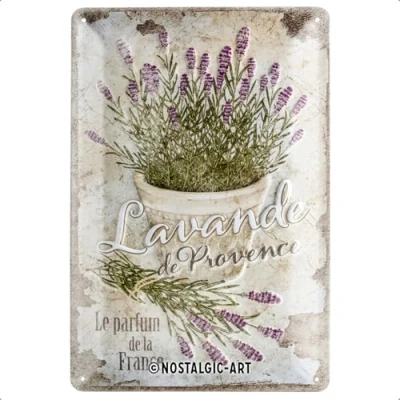 Afbeelding van Nostalgic Art Metalen bord, retro, 20 x 30 cm, lavendel de Provence, cadeau idee voor keuken, metaal, vintage