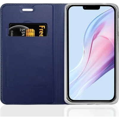 Afbeelding van Cadorabo Hoesje geschikt voor Apple iPhone 13 MINI in CLASSY DONKER BLAUW Beschermhoes met magnetische sluiting, standfunctie en kaartvakje Book Case Cover Etui