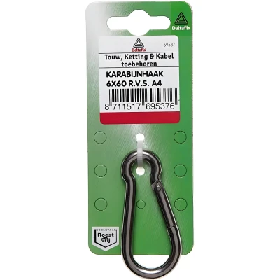 Afbeelding van Deltafix karabijnhaak standaard r.v.s. a4 60 mm x 6 1 st.