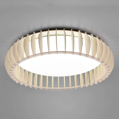 Afbeelding van LED plafondlamp Monte, CCT, Ø 60 cm, licht hout