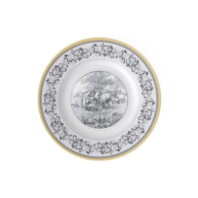 Afbeelding van Villeroy en Boch Audun Boerderij ontbijtbord van hoogwaardig porselein, wit/grijs/geel, 22 cm