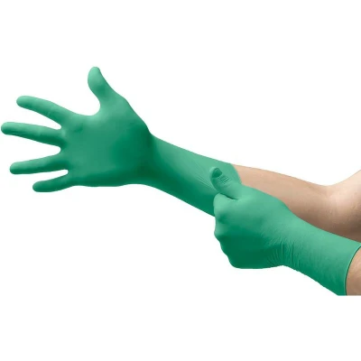 Afbeelding van Ansell TouchNTuff 92 605 wegwerphandschoenen in nitril, wegwerphandschoenen, chemicaliën en levensmiddelenindustrie, Groen (dispenser met 100 handschoenen),
