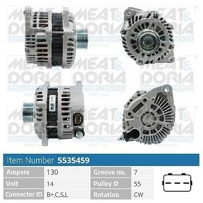 Afbeelding van MEAT &amp; DORIA 5535459 Dynamo / Alternator 14V 130A