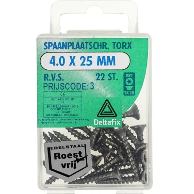 Afbeelding van Sp.pl.schr.torx 4,0x25mm rvs 22st Deltafix