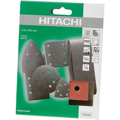 Afbeelding van Hikoki Schuurpapier set 114 x 104mm blister van 15 vellen