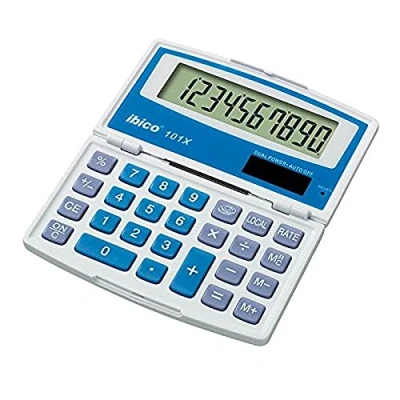 Afbeelding van Ibico 101X Rekenmachine Met 10 Cijferig LCD Display Inclusief Beshermhoes Blisterverpakking