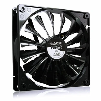 Afbeelding van AABCOOLING Black Silent Fan 14 140 mm, Ventilator voor PC behuizing, stil en efficiënt, met 4 anti vibratiepads, 12 V, ventilatie, cm, PC, 18,6 dB (A), 104 m3/h