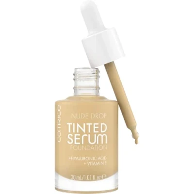 Afbeelding van Catrice Nude Drop Tinted Serum Foundation nr. 020W Nude, langdurig, matterend, natuurlijk, voor de gevoelige huid, veganistisch, olievrij, parfumvrij, alcoholvrij, per stuk verpakt (30 ml)
