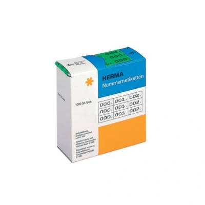 Afbeelding van HERMA 4805 Nummeretiketten zelfklevend 3 voud 10x22 mm groen/zwart